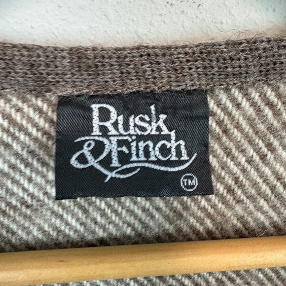 Rusk & Finch 100% Pure Wool Vest New Zealand Zip Front Sweater long brown XL - Picture 10 of 11